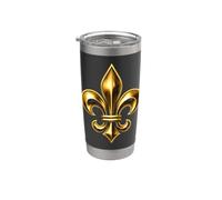 Fleur de lys classique héraldique français Gobelet isotherme en acier inoxydable double paroi
