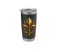 Fleur de lys gothique emblème héraldique Art Gobelet isotherme en acier inoxydable double paroi