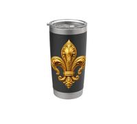 Fleur de lys héraldique française Gobelet isotherme en acier inoxydable double paroi