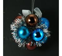 Fleur de Noël - Turquoise, chocolat et argent