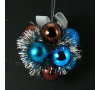 Fleur de Noël - Turquoise, chocolat et argent