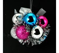 Fleur de Noël - Turquoise, fuchsia et noir