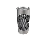 Fleur de Vie Géométrie Sacrée Circulaire Hexagone Géométrique Gobelet isotherme en acier inoxydable double paroi