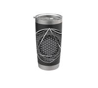 Fleur de Vie Géométrie Sacrée Circulaire Hexagone Géométrique Gobelet isotherme en acier inoxydable double paroi