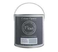 FLEUR DESIGNER'S PAINT Peinture Chalk Paint mate, 2,5 L, sans ponçage, multi-surface, couleur F56 Hamptons bleu, effet plâtre, pour murs et meubles, extra mat, à l'eau, fabriquée en Italie