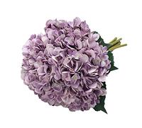 Fleur d'hydrangea Artificielle de Tifuly, 5 PCS Simples Longues Soie Tige 6,3 Pouces tête Hortensia Bouquets pour Le Mariage, la Maison, hôtel, décoration de fête, Arrangement Floral (Violet)