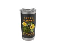 Fleur du territoire d'Hawaï L'Hibiscus brackenridgei Gobelet isotherme en acier inoxydable double paroi