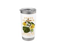 Fleur du territoire d'Hawaï L'Hibiscus brackenridgei Gobelet isotherme en acier inoxydable double paroi