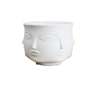 Fleur En Céramique Moderne Pot Vase Dora Ammar Musa Jonathan Adler Décoration Tête Figure Design - Blanc