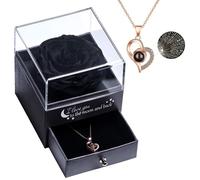 Fleur éternelle - Cadeau Unique - Rose Noire - 100% Vraie Rose - Décoration Élégante - Idéal Saint-Valentin