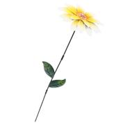 Fleur Métallique de Jardin Jaune, Tuteur Décoratif à Tête Tremblante | Fer Artisanal, Résistant aux Intempéries la Rouille, pour Pots, Jardinières, Porches, Saison de Printemps