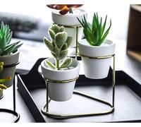 Fleur Pot Stand Fer Métal Rack Jardin Plantes Présentoir Porte-étagère Décor - Blanc Type B