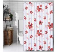 Fleur Rideau Douche 180x180cm Rideau de Douche Simple Shower Curtain - Impression Polyester Tissu - avec 12 Crochets - Tissu Lavable en Machine - Imperméable - pour Salle de Bain - Hôtel D#708