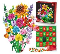 FLEUR STABILISEE -Kit de construction de bouquet de tournesol 24 types de fleurs Calendrier de l'Avent