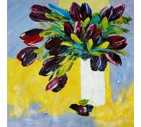 FLEUR - Tableau Tulipes Noires L80 Multicolore