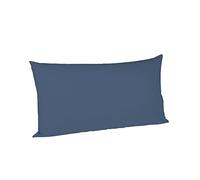 fleuresse Colours 9100-4580 taie d'oreiller 40 x 80 cm en Satin de Coton mako, 100% Couleur Bordeaux Coton avec Fermeture éclair -, Denim, 40 x 80 cm