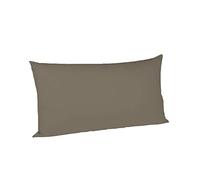 Fleuresse Colours 9100-4580 taie d'oreiller 40 x 80 cm en Satin de Coton mako, 100% Couleur Bordeaux Coton avec Fermeture éclair -, Taupe, 40 x 80 cm