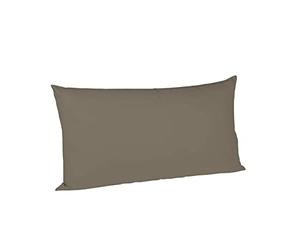 Fleuresse Colours 9100-4580 taie d'oreiller 40 x 80 cm en Satin de Coton mako, 100% Couleur Bordeaux Coton avec Fermeture éclair -, Taupe, 40 x 80 cm