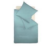 Fleuresse Colours Parure de lit Satin, Satin, Blau (Aqua), 200 x 200 + 2 x 80 x 80