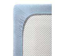 FLEURESSE Drap-housse en satin Royal Uni 180x200cm Bleu clair bleu clair