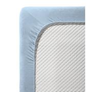 FLEURESSE Drap-housse en satin Royal Uni 90x200cm Bleu clair bleu clair