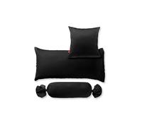FLEURESSE Housse de coussin en satin Royal Uni lot de 2 70x90cm Noir noir