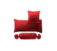 FLEURESSE Housse de coussin en satin Royal Uni lot de 2 70x90cm Rouge foncé rouge foncé