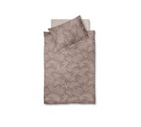FLEURESSE Linge de lit en satin 70x90cm/140x200cm MODERN GARDEN B Moka marron