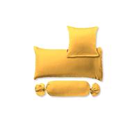 FLEURESSE Taie d'oreiller en satin Royal Uni lot de 2 70x90cm Soleil jaune