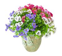 Fleurs Artificielles 6 Extérieures Fleur Artificiel en Plastique, Buissons Artificiels Fleurs, Extérieures Fausse Résistant aux UV Verdure Arbustes Plantes Décoration, pour Jardin Véranda Fenêtre