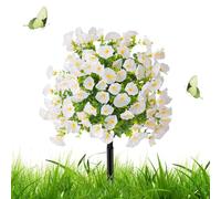 Fleurs artificielles avec piquet de sol, décorative résistante aux UV - Fleurs artificielles d'extérieur - pour jardinière, intérieur, jardin, cour, pelouse, patio, porche, balcon