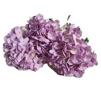 Fleurs artificielles, bouquet de hortensias, décoration intérieure, couleur lilas clair - 3 pièces