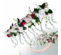 Fleurs artificielles Bouquet de roses Panneau mural Têtes de roses Décorations florales Rose Flower Row Arrangements Fête, mariage, bricolage, fleurs pour la maison Mur Mariage Arche Arrangement Décor
