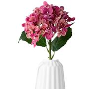Fleurs artificielles d'hortensia - Centre de table avec fausses têtes de fleurs et tige - Arrangements de fausses fleurs lavables réalistes pour centre de table, fiançailles, anniversaire de la