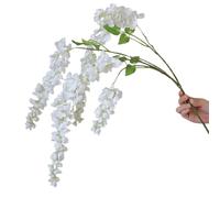 Fleurs artificielles glycine Suspendue, Guirlande de glycine en Soie, Lot de 3 Fausses guirlandes de glycine en Soie pour Composition de Mariage, décoration intérieure, Balcon, Vase de Sol (A)