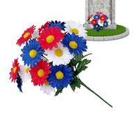 Fleurs Artificielles Pour Cimetière Composition Florale Réaliste Résistante | Décoration Patriotique De Sépulture Fleurs Artificielles Pour Aînés Jardin Parc Cour