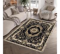 Fleurs Baroque Tapis de Couloir 80x150 cm 3D Vintage Et Européen Tapis de Chevet Flanelle Antidérapant Lavable Poil Court Rug de Chambre pour Couloir Chambre Q-100