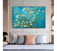 Fleurs d'amandier fleurs peintures par Van Gogh impressionniste mur art affiches et impressions toile avec cadre 60x80cm[12383]