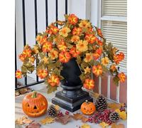 Fleurs d'automne Artificielles, Fausse Pétunias Fleur Résistantes aux UV Fleurs Artificielles pour Décoration d'automne, Exterieur, Intérieure, Jardin, Balcon, Cour, Porche (2 Pièces)