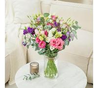 Fleurs et Délices - Brassée de Lisianthus - Fleurs Fraîches de Saison - Bouquet de Lisianthus Rose, Blanc et Violet, Idée Cadeau Anniversaire ou Remerciement