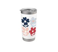 Fleurs florales rétro - Jardin botanique printanier Gobelet isotherme en acier inoxydable double paroi