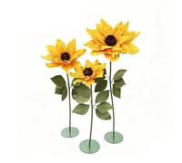 Fleurs Géantes Mariage Artificielles Étanche Lot de 3 de Fleurs Tournesol | EVA Grandes Fleursi Artificielles Tige de Fleur Flexible Base Lestée pour Le Mariage, Proposer, Engagement
