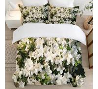 Fleurs Housse de Couette 140x200 Parures de Lit 1 Personne Imprimé 3D Microfibre Douce Belles Fleurs Housses Couette avec 2 Taies d'oreiller et Fermeture Éclair l.636