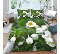 Fleurs Housse de Couette 140x200 Parures de Lit 1 Personne Imprimé 3D Microfibre Douce Fleurs Magnifiques Housses Couette avec 2 Taies d'oreiller et Fermeture Éclair k.4552