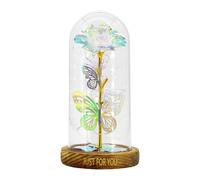 Fleurs préservées éternelles - 11.5x11.5x22cm Dôme en verre décor romantique lumineux, de verre artificiel, 4.53-8.66 pouces de verre, LED Timeless Keepsakes - For Valentines Wedding Mère