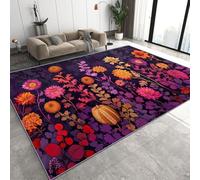 Fleurs Tapis de Couloir 80x150 cm 3D Citrouille Tapis de Chevet Flanelle Antidérapant Lavable Poil Court Rug de Chambre pour Couloir Chambre Q-380