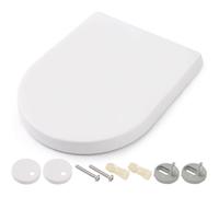 FLEUVE - ABATTANT WC - Himimi, Lunette D blanche antibactérienne, fermeture douce, crochet rapide, plastique, 450×361×53 mm