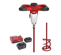 Flex 535138 MXE 18.0-EC/5.0 Ensemble agitateur à 2 vitesses + agitateur hélicoïdal HP2 120 (noir, rouge, batterie 2 vitesses avec variateur de vitesse 3 niveaux 18,0 V, mélangeur de chantier