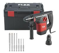 Flex Marteau perforateur combiné CHE 4-32 R 534506 - Ensemble de forets (noir, rouge, marteau perforateur combiné 4 kg, SDS-plus + kit de forets pour marteau, outils artisanaux, avec mallette de