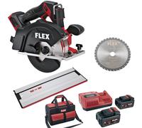 Flex Metall-Handkreissäge CSM 57 18-EC + Akku Set P-Set 55 R + Führungsschiene